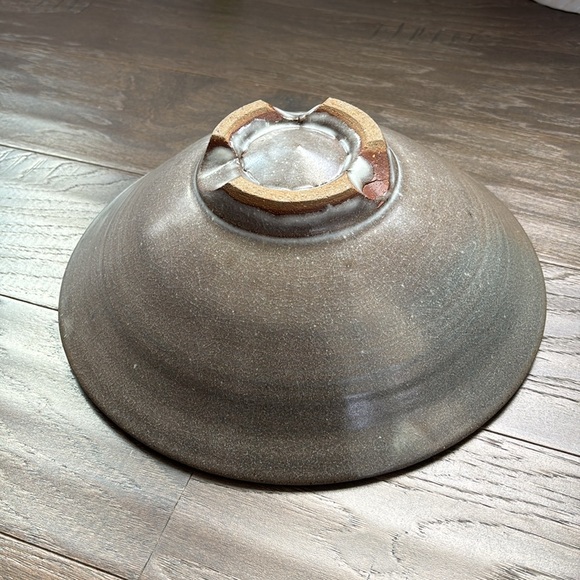 Ceramic Round Footed Bowl Multi-use decor,planter,serving,pewter gray/brown/rust - Picture 5 of 10